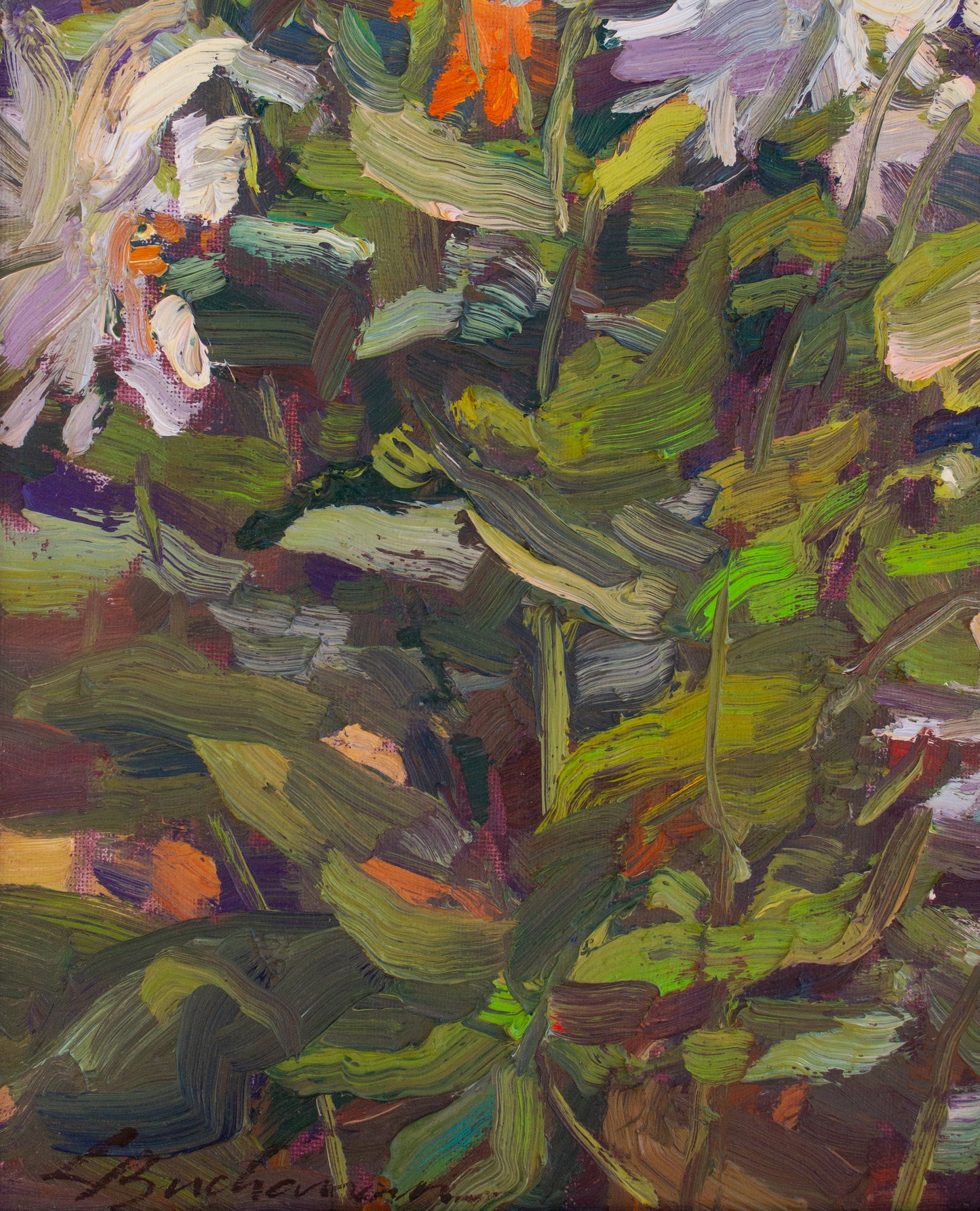 White Summer Dahlias      16" x 12"