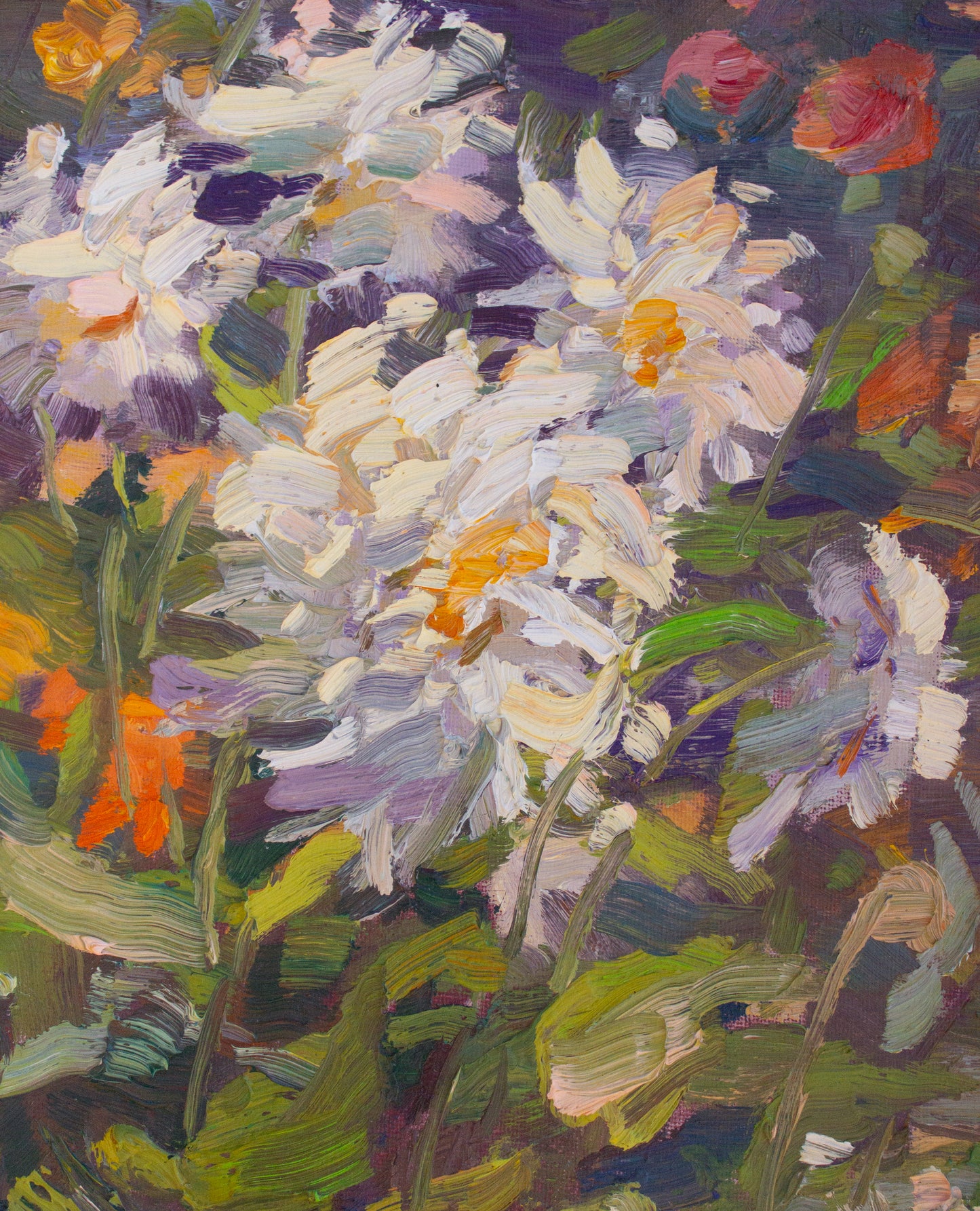 White Summer Dahlias      16" x 12"