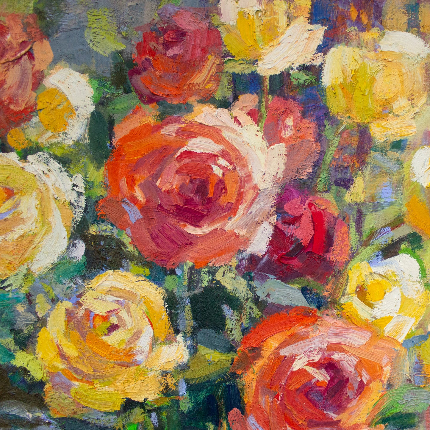Golden Sunshine On My Roses     36" x 36"