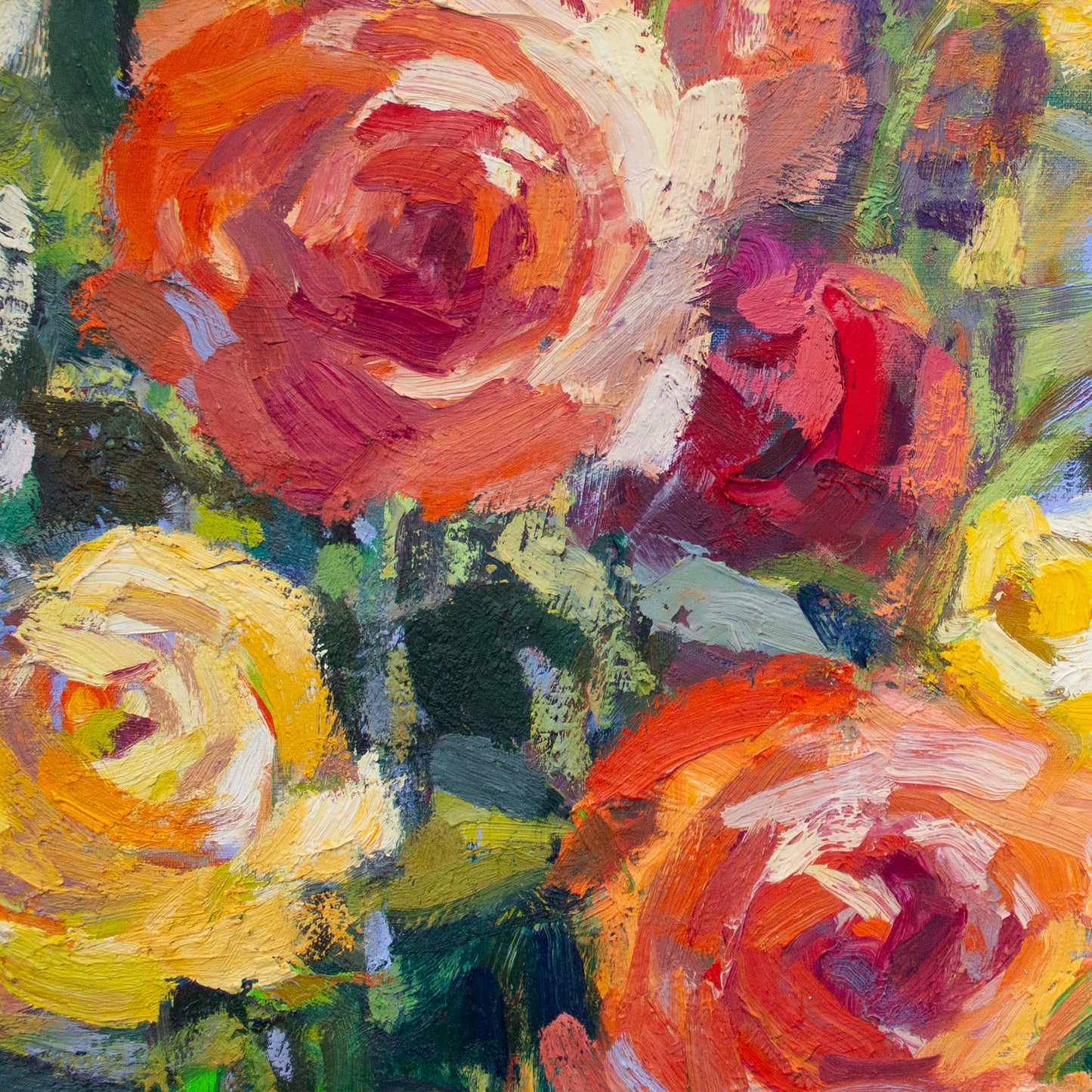 Golden Sunshine On My Roses     36" x 36"