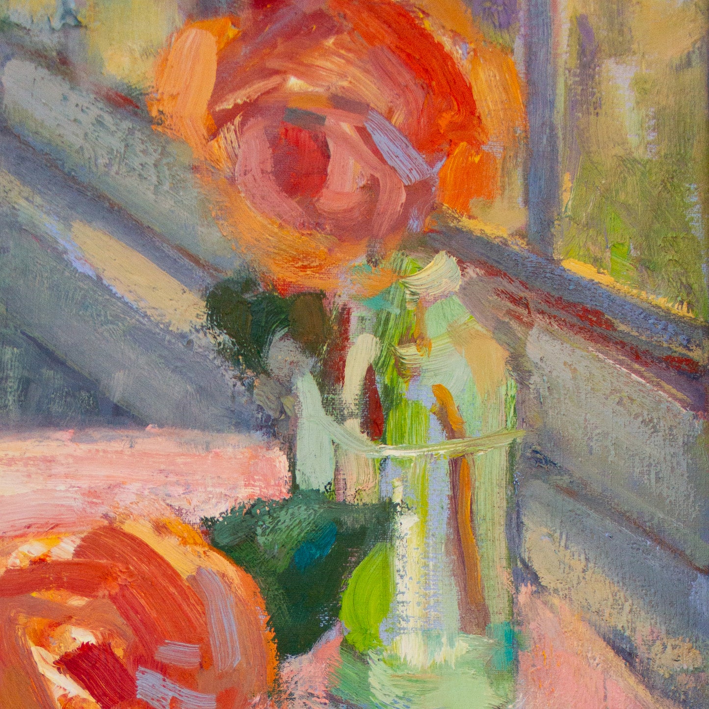 Golden Sunshine On My Roses     36" x 36"