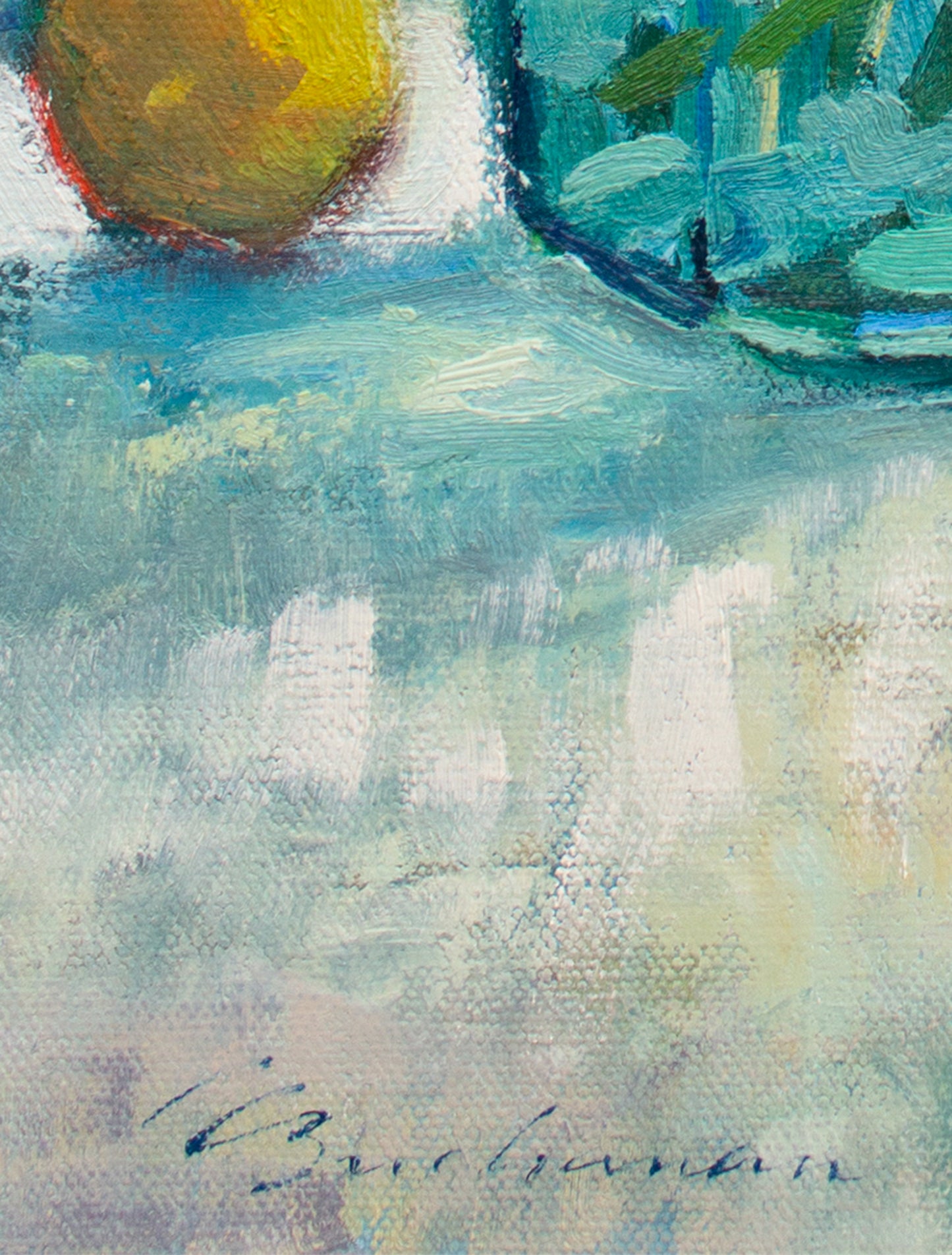 Pears and Zinnias     16" x 12"