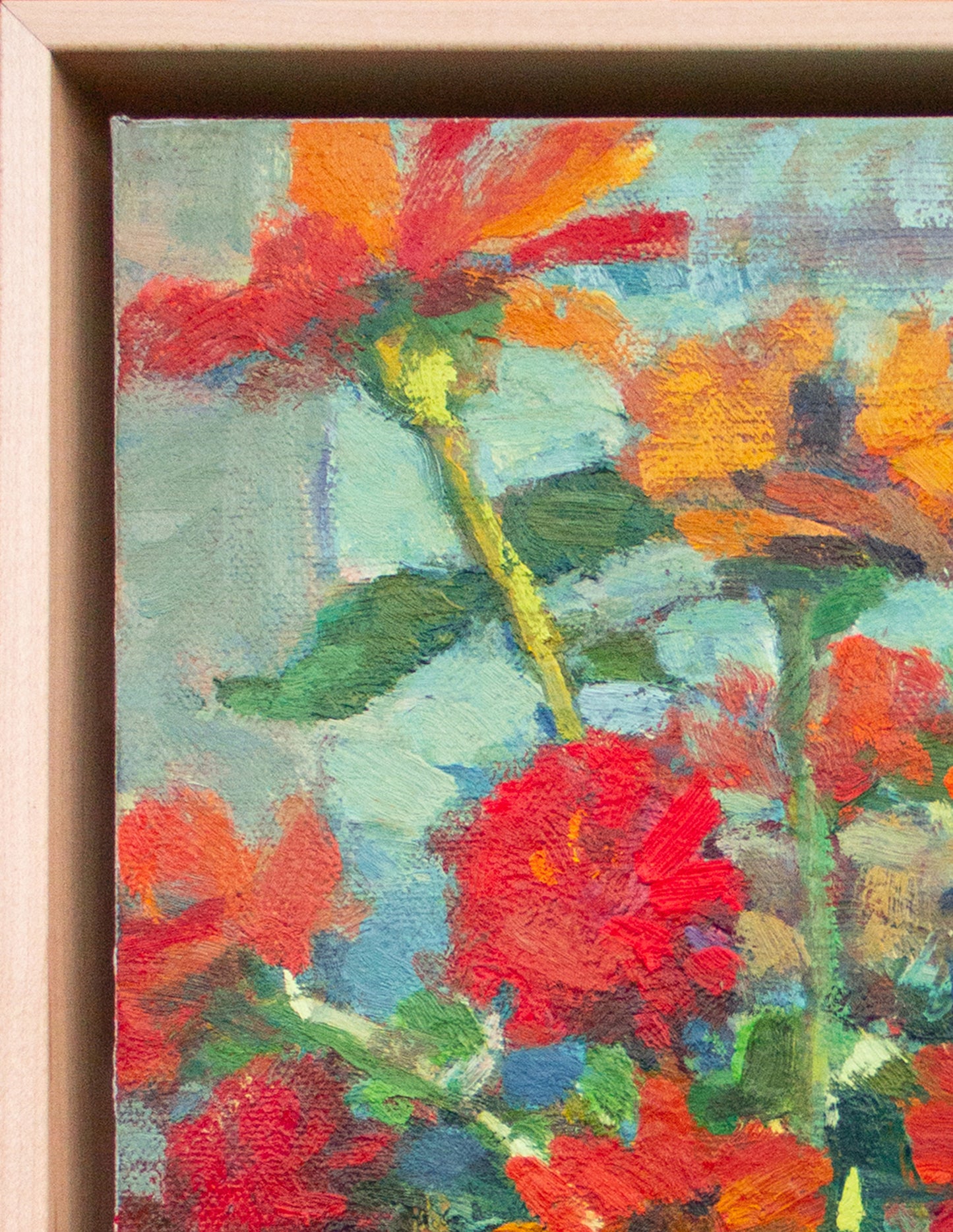 Pears and Zinnias     16" x 12"