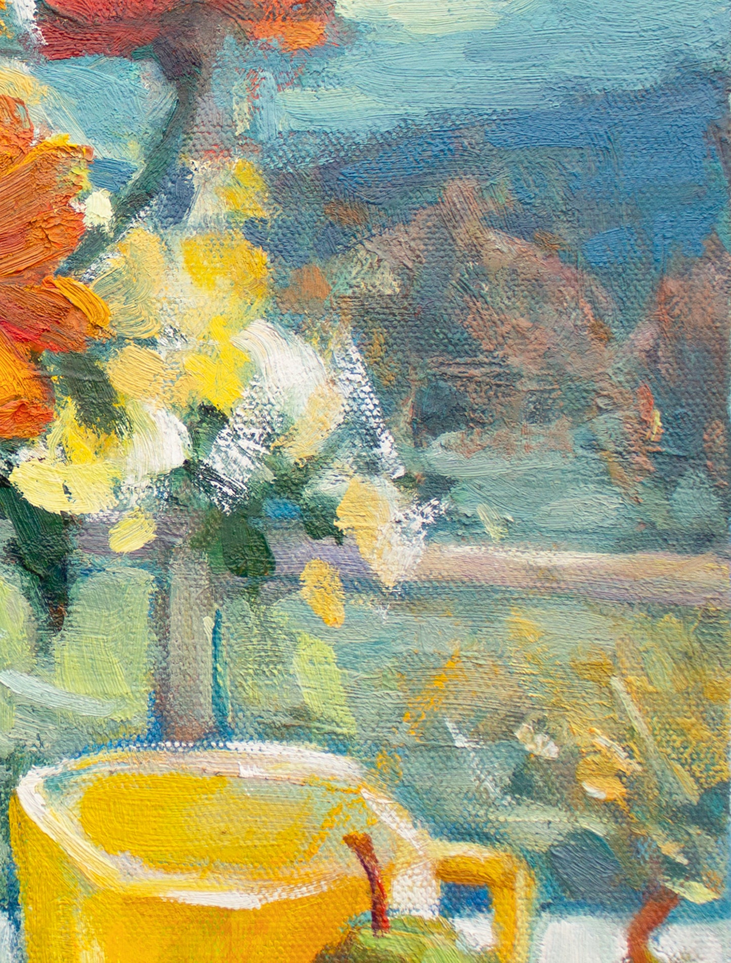 Pears and Zinnias     16" x 12"