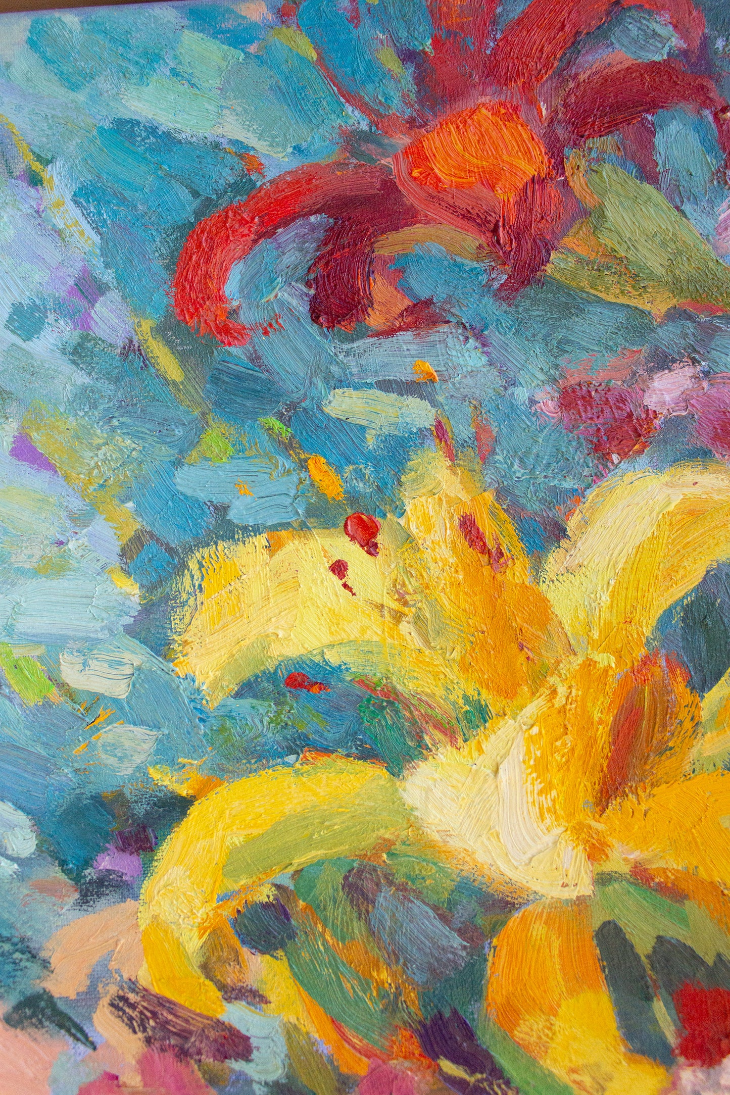 Sunflowers, Lillies, Yarrow & Grapefruit     30" x 24"