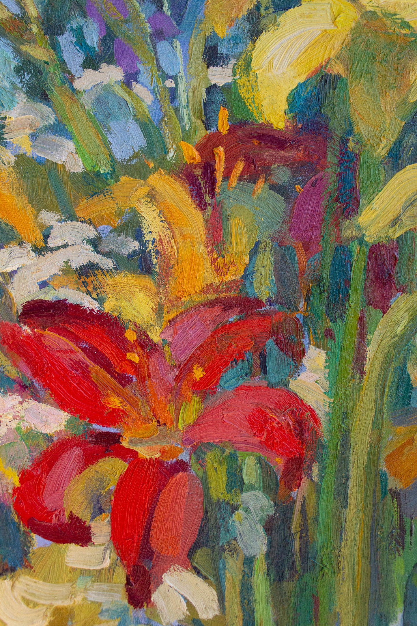 Sunflowers, Lillies, Yarrow & Grapefruit     30" x 24"