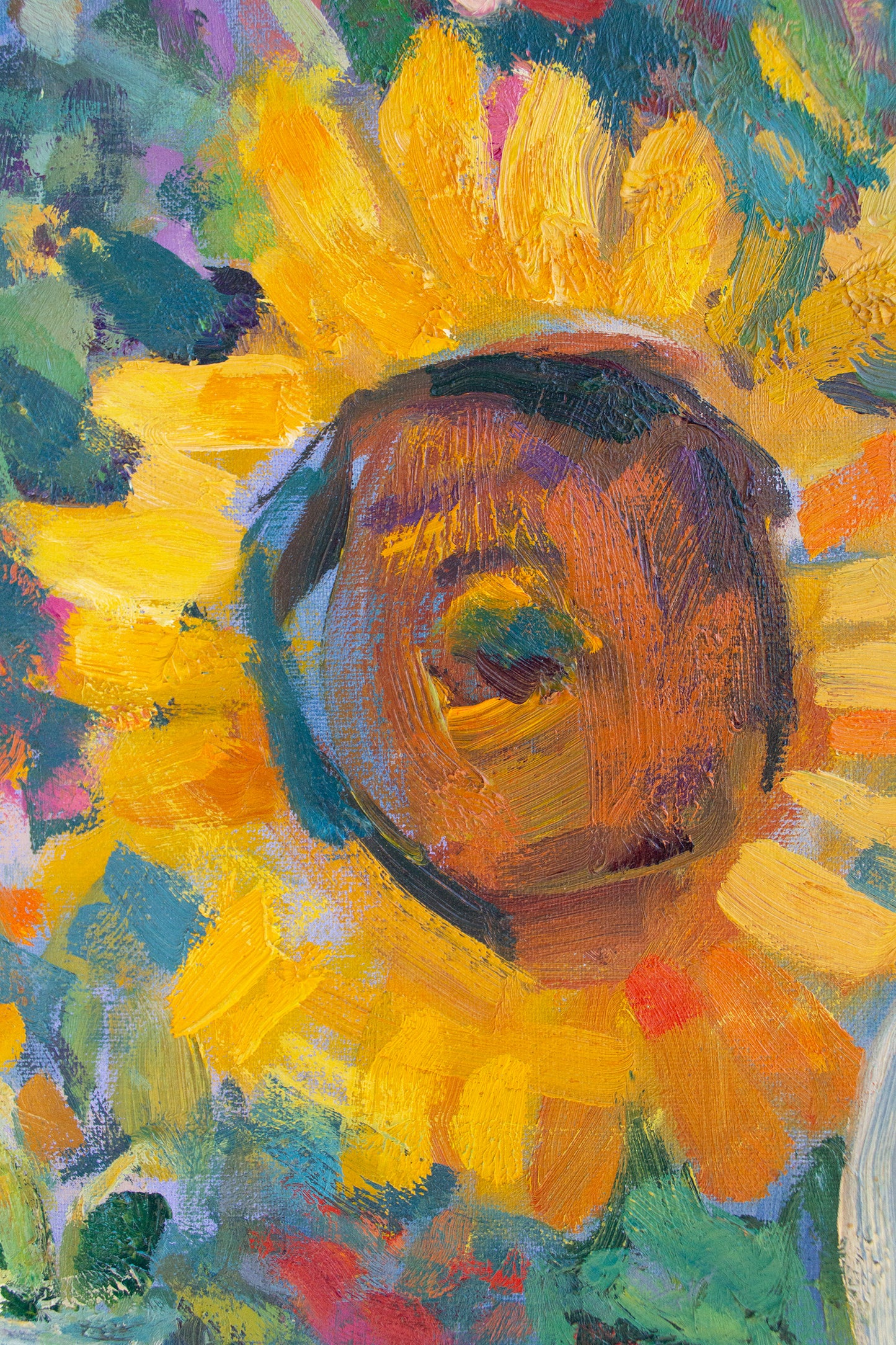 Sunflowers, Lillies, Yarrow & Grapefruit     30" x 24"