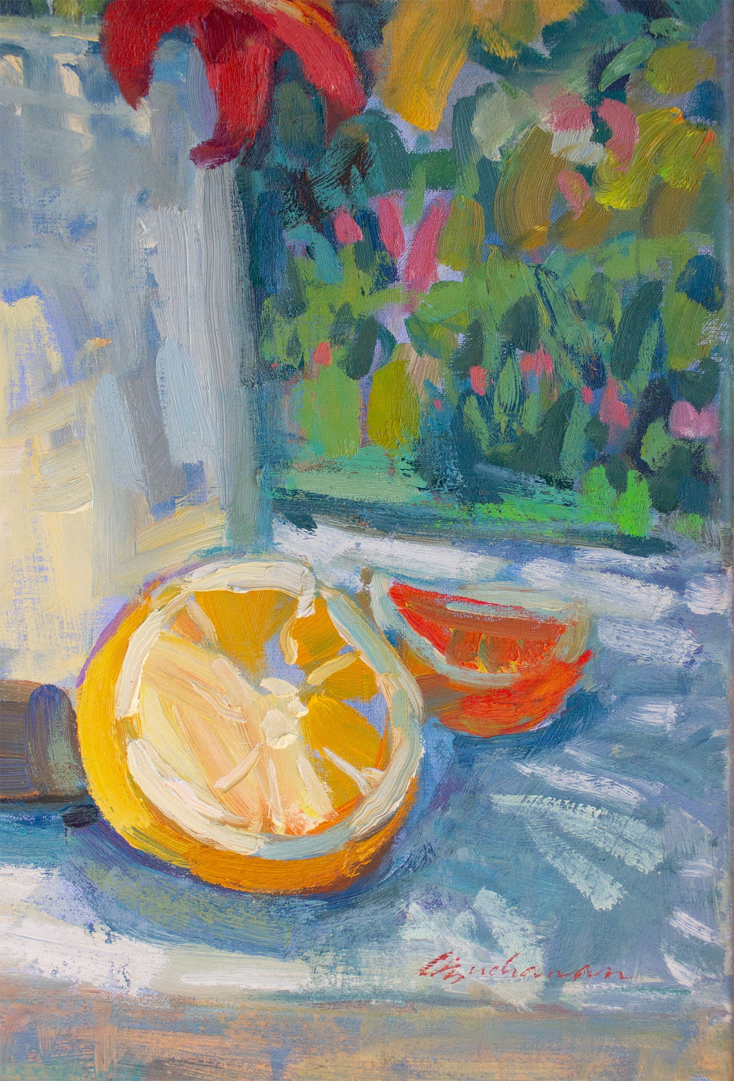 Sunflowers, Lillies, Yarrow & Grapefruit     30" x 24"