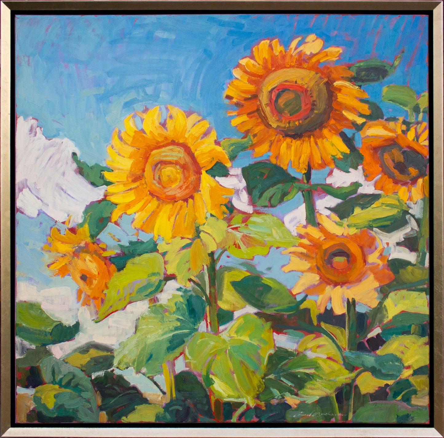 Five August Sunflowers     36" x 36"