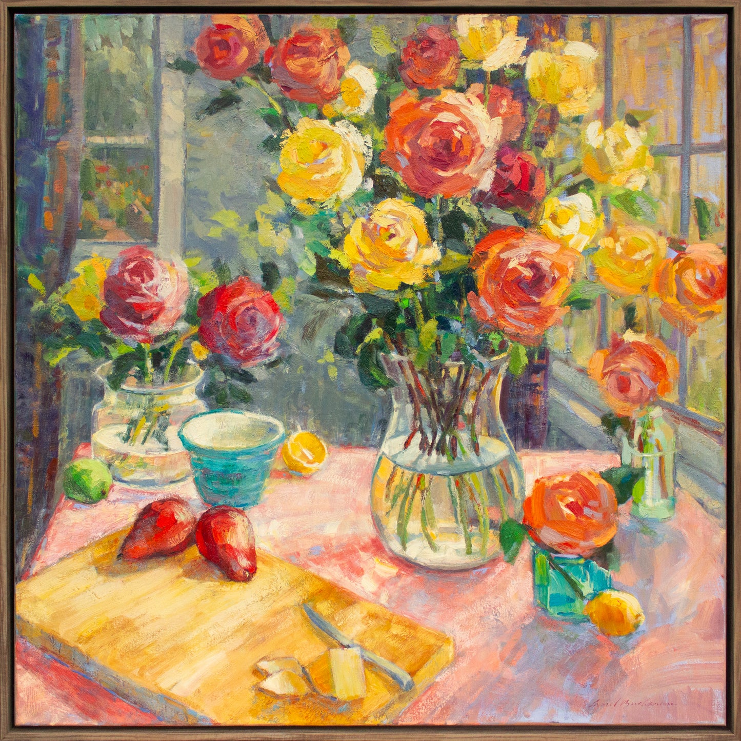 Golden Sunshine On My Roses     36" x 36"