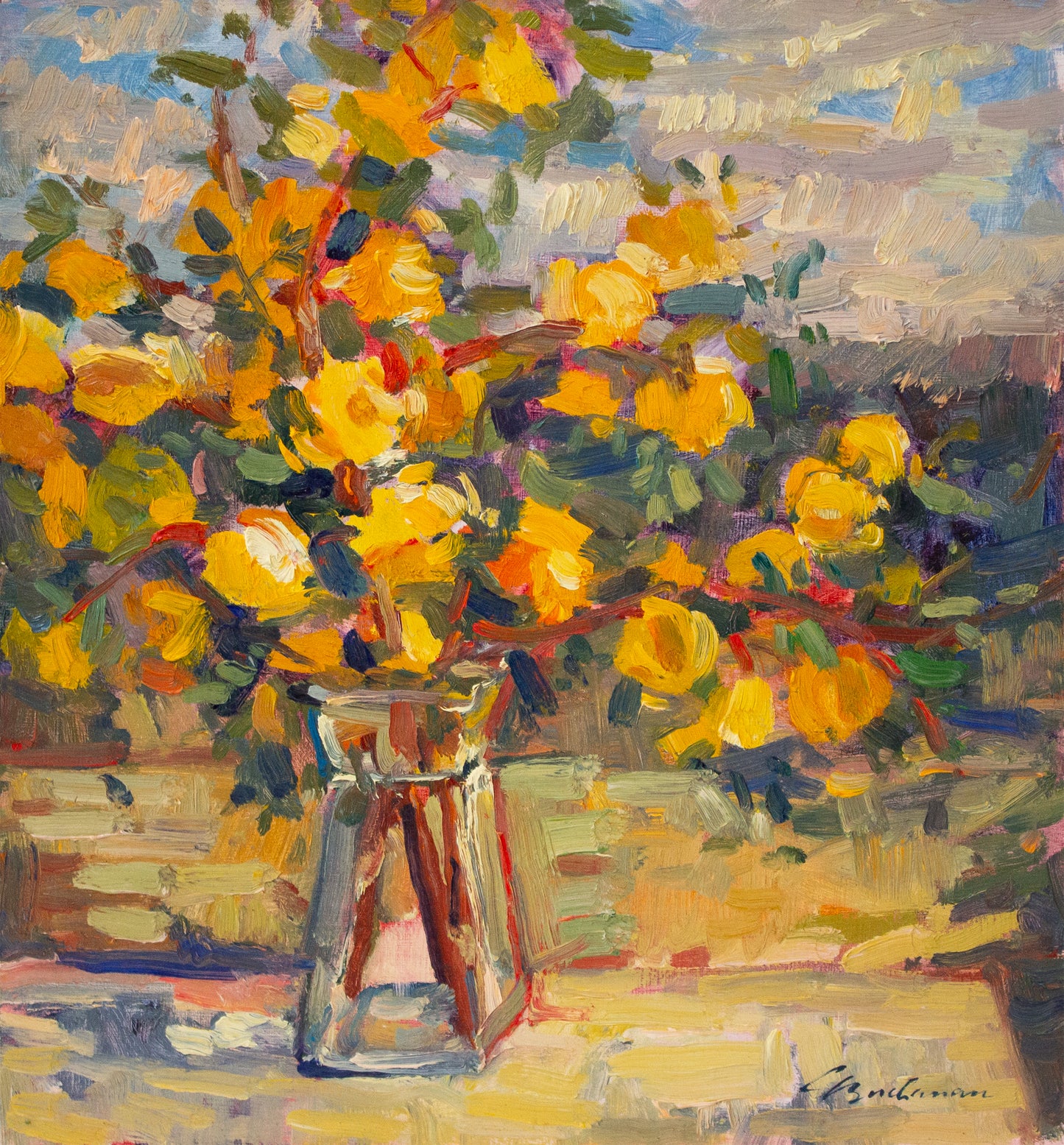 Pat's Yellow Roses   14" x 13"