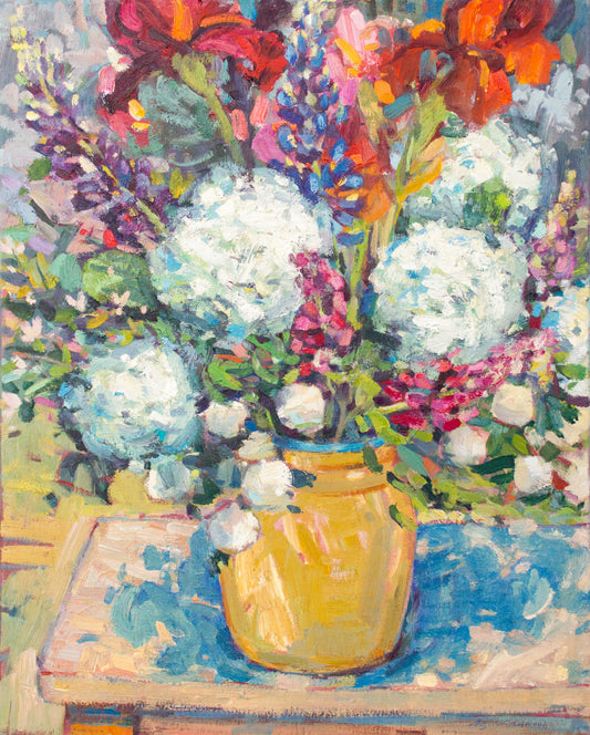 Peonies, Lupine & Rusty Iris      30"x 24"