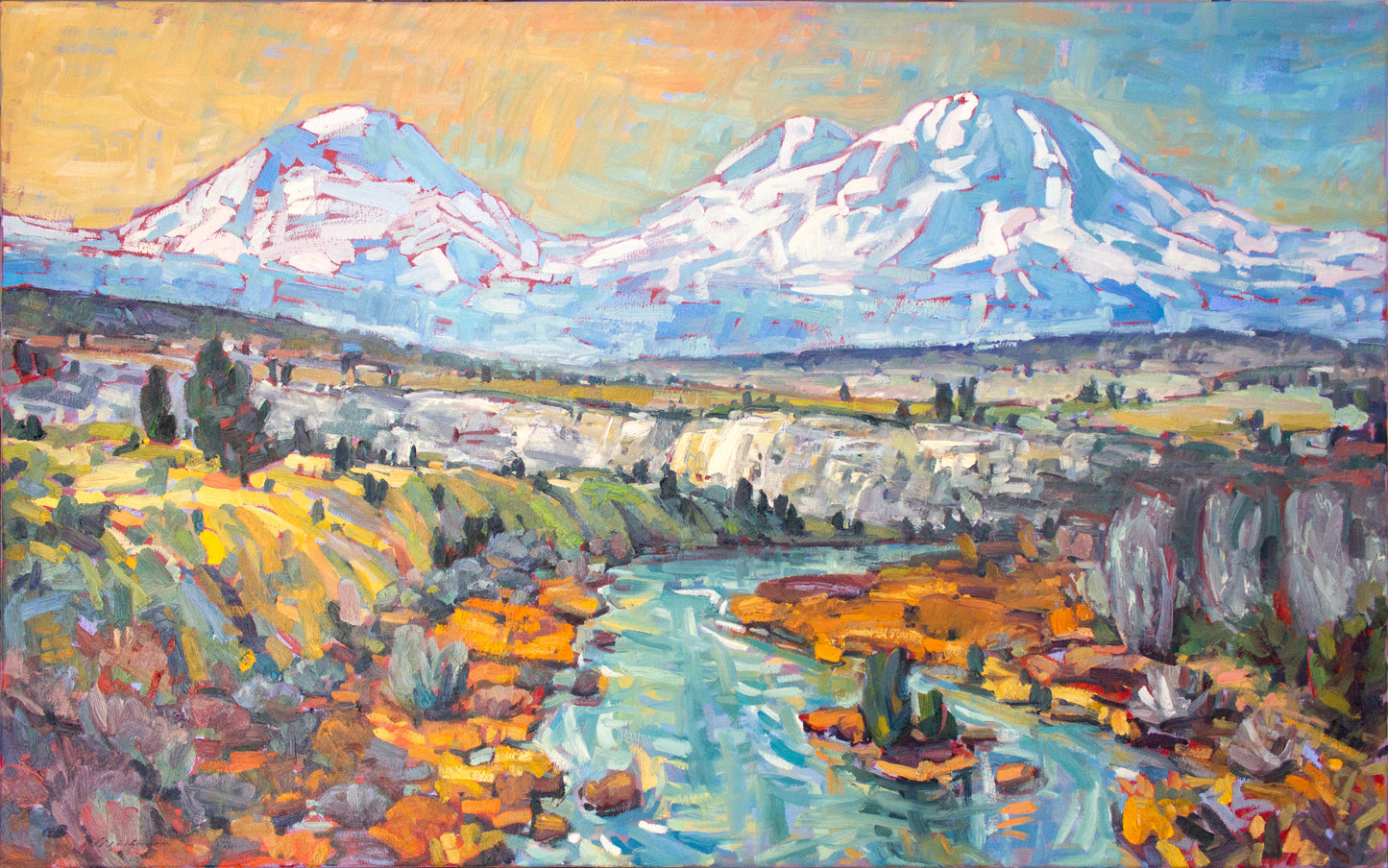 Three Sisters Above Deschutes River      30"x48"