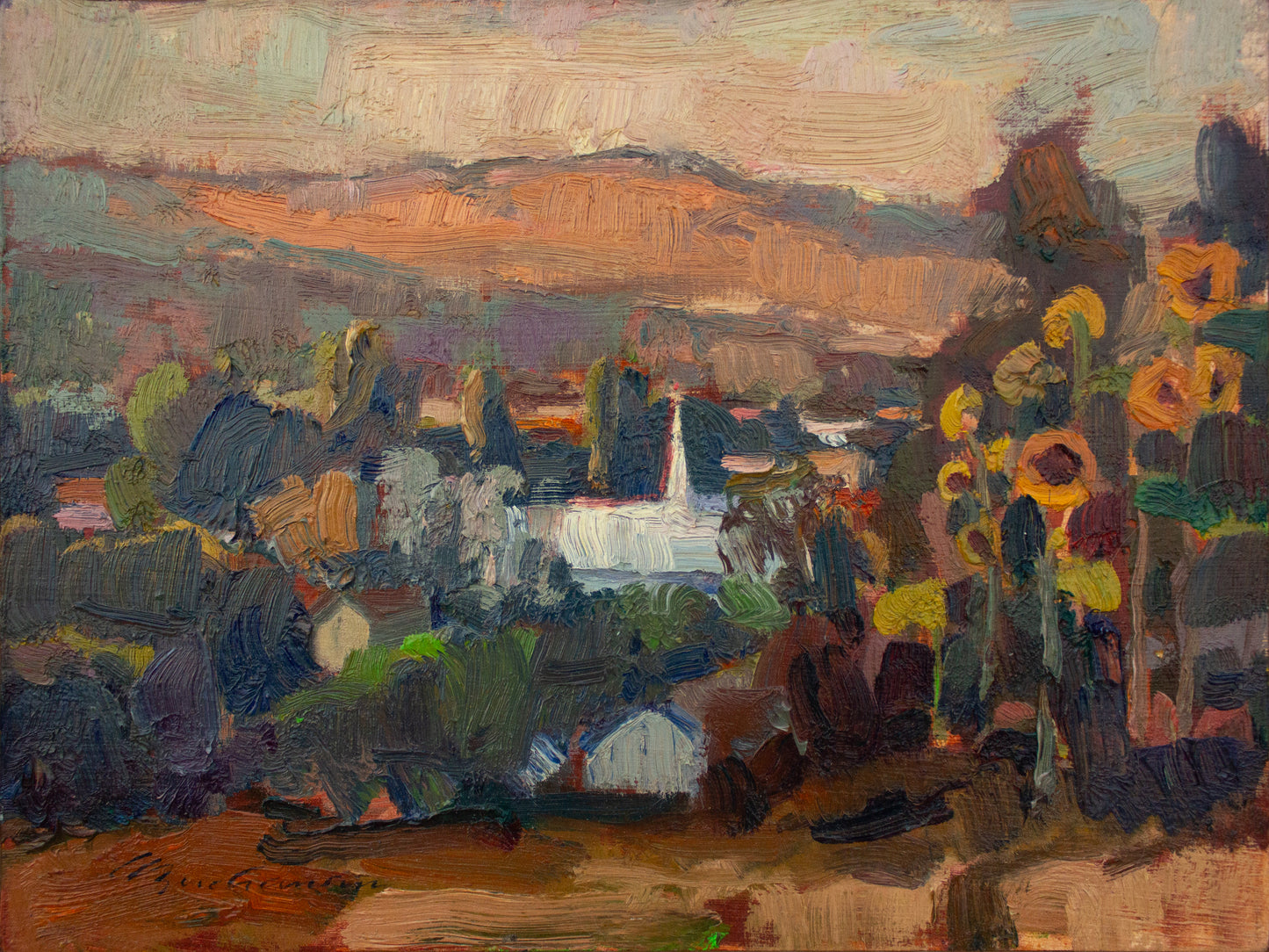 Morning's First Light on the Steeple         9"x12"