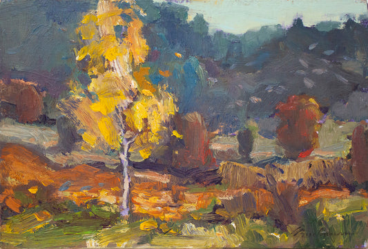 Yellow Tree Morning   8" x 12"