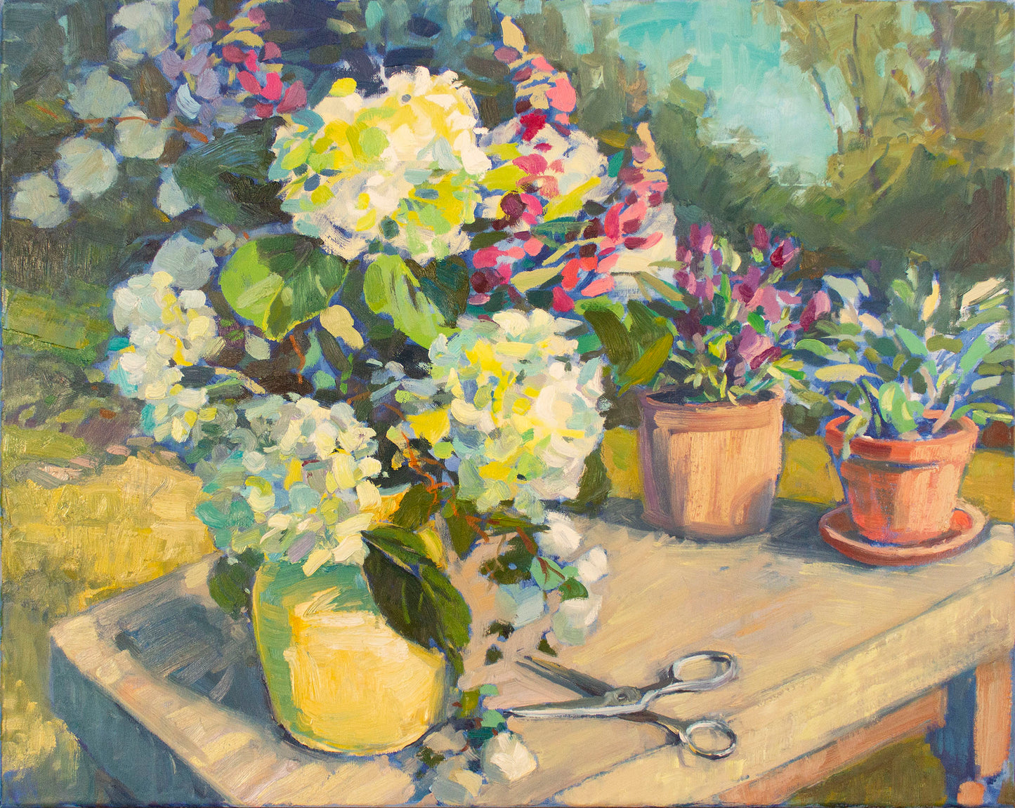 Hydrangeas, Lupine, Lavender & Sage 24" x 30"
