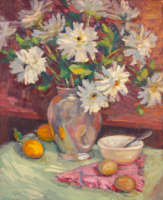 White Mums       16" x 12"